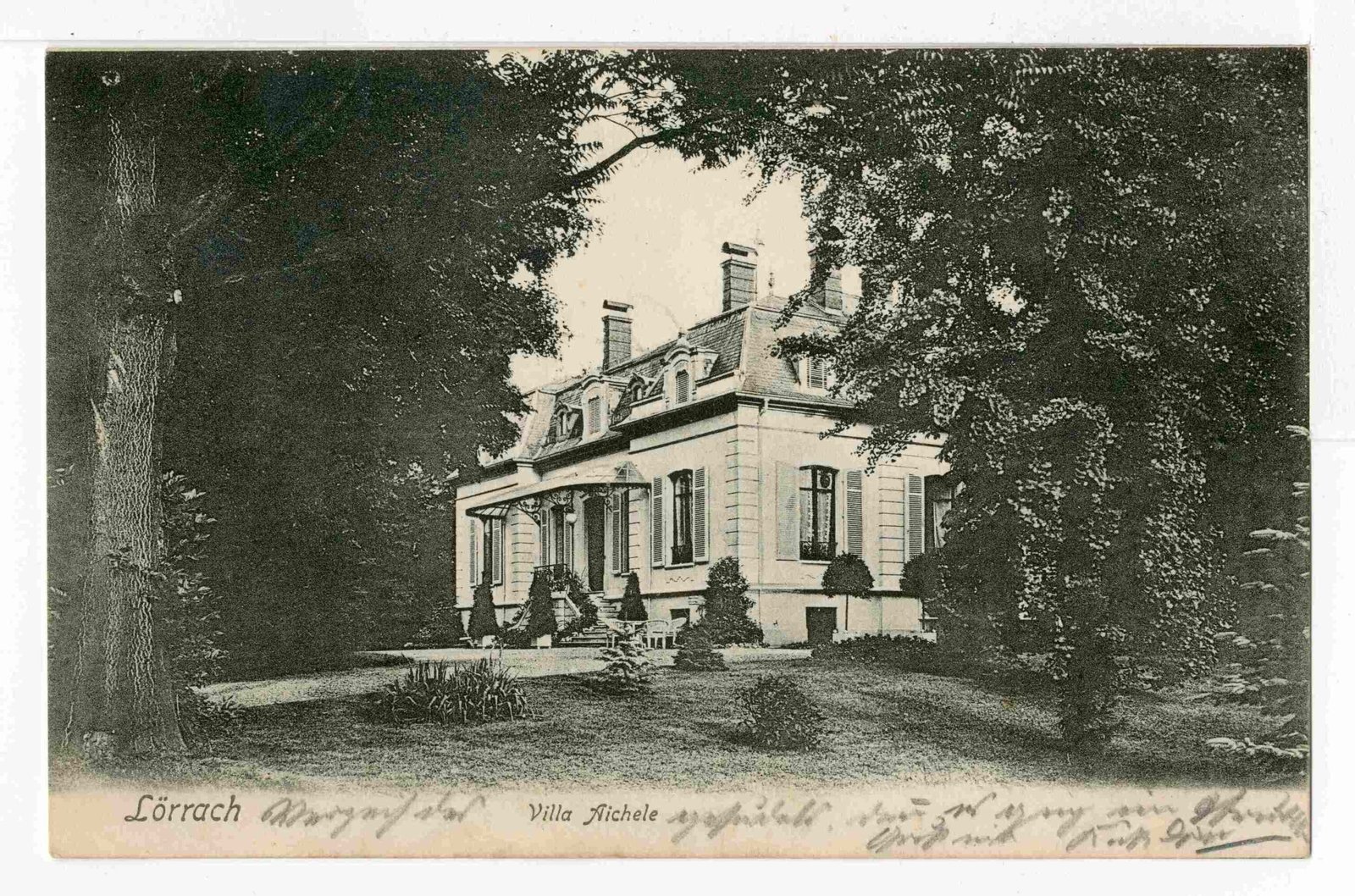 Obere Villa Aichele um 1910 (StALö Sam AK 495v).